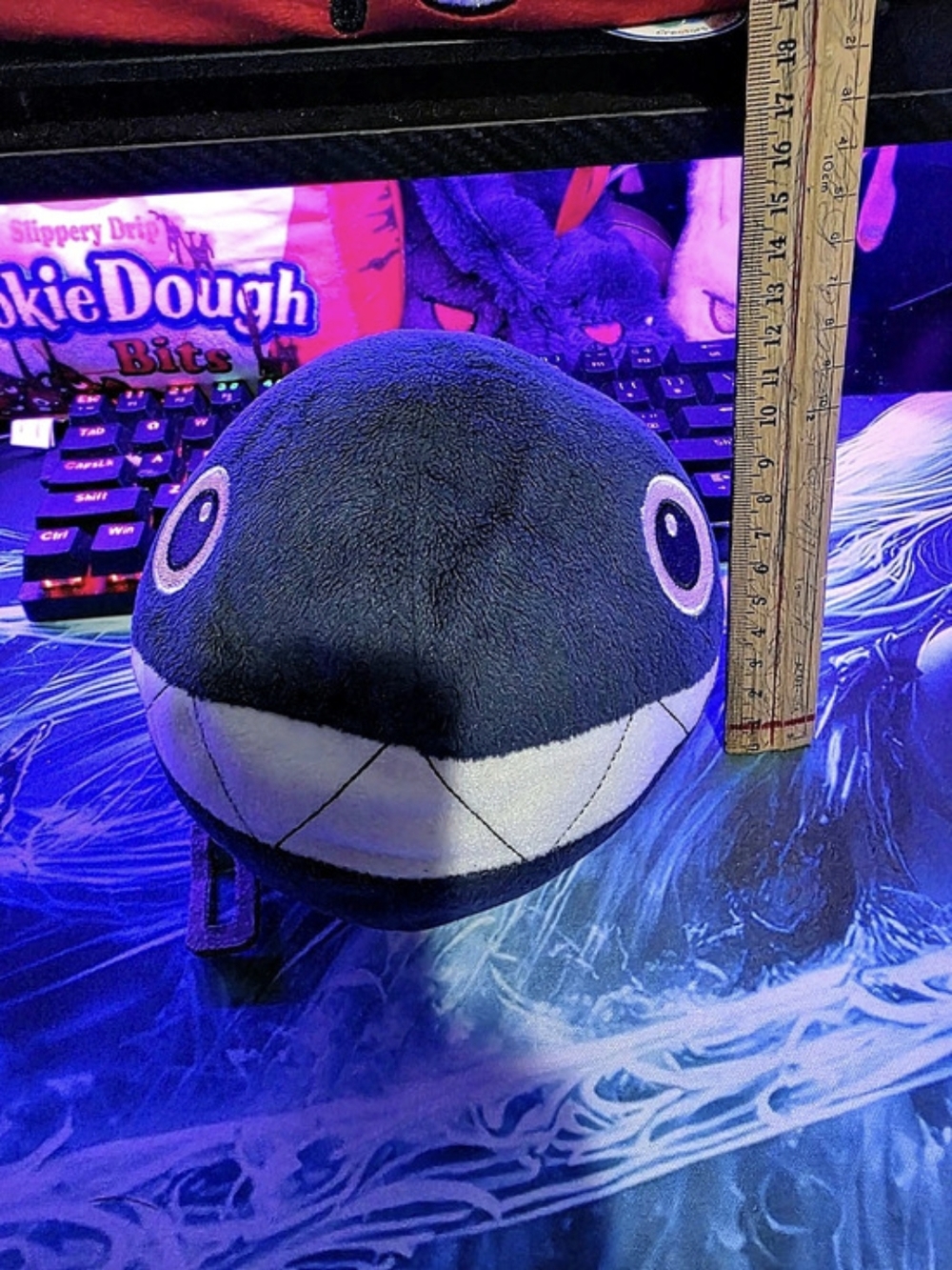 Nintendo Super Mario Chain Chomp Plush Black & White